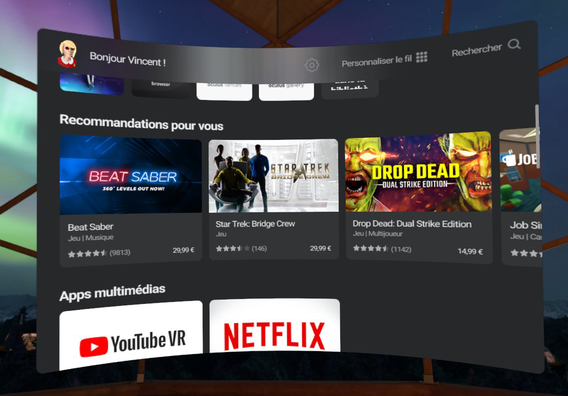 Oculus Store Réalité virtuelle